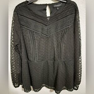 Lane Bryant peblum waisted women’s lace top